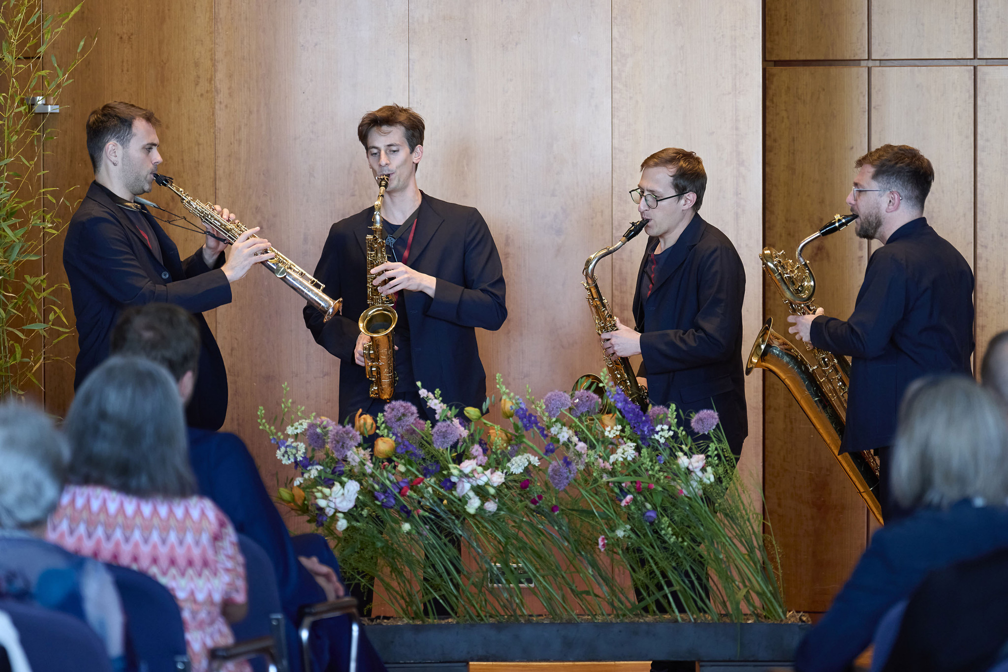 Das Saxohonquartett Kebyart bei der Eröffnungsfeier des 38. Bodenseefestivals in Friedrichshafen