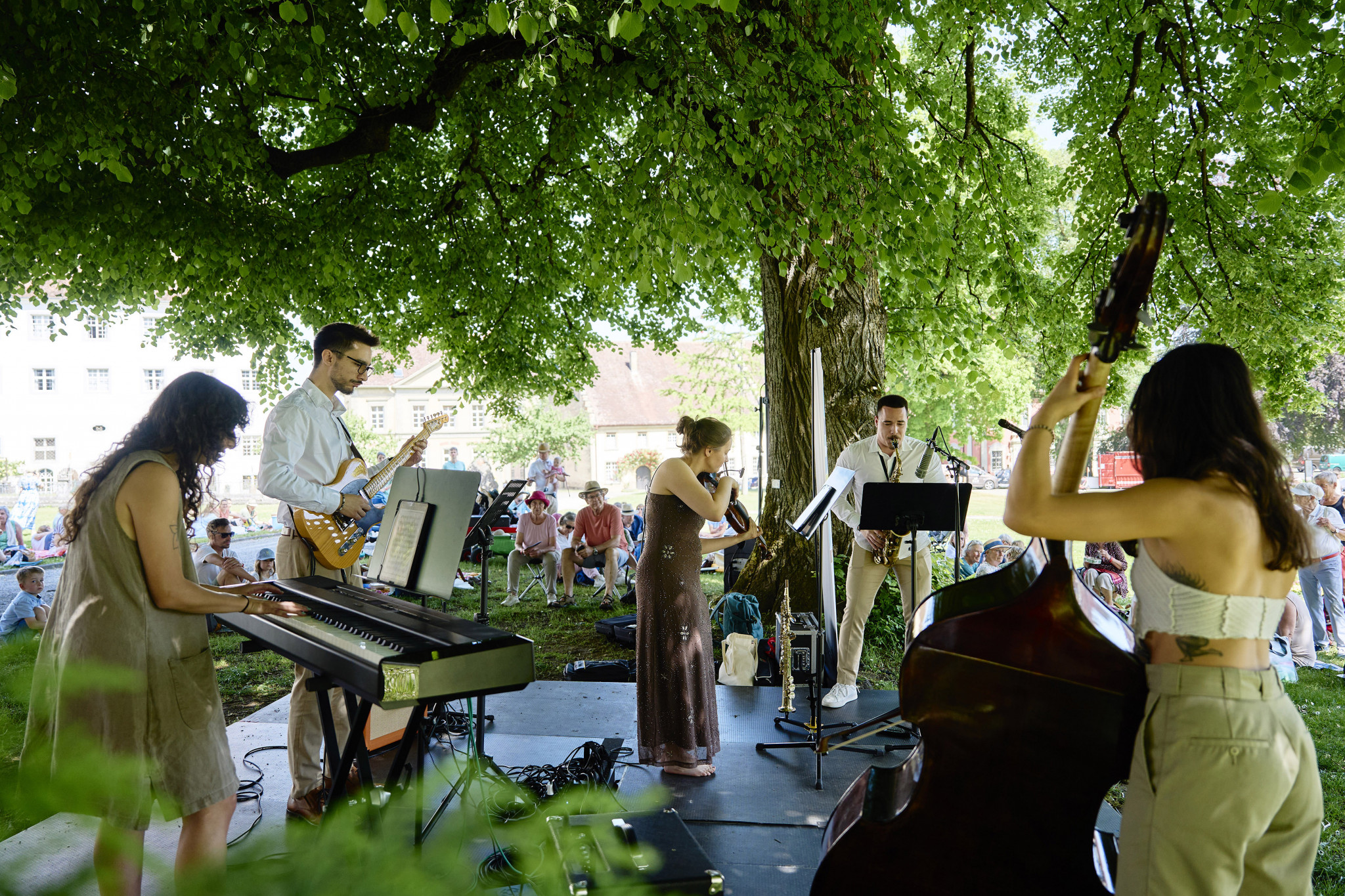 Beim Picknickkonzert in Salem waren zwei Ensembles der Stella Vorarlberg zu hören